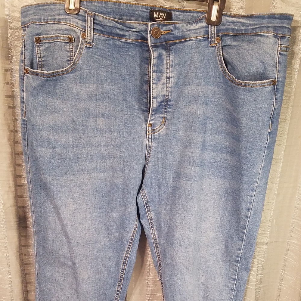 Boohoo MAN Stretch Mens Skinny Blue Jeans Size W44 x L32